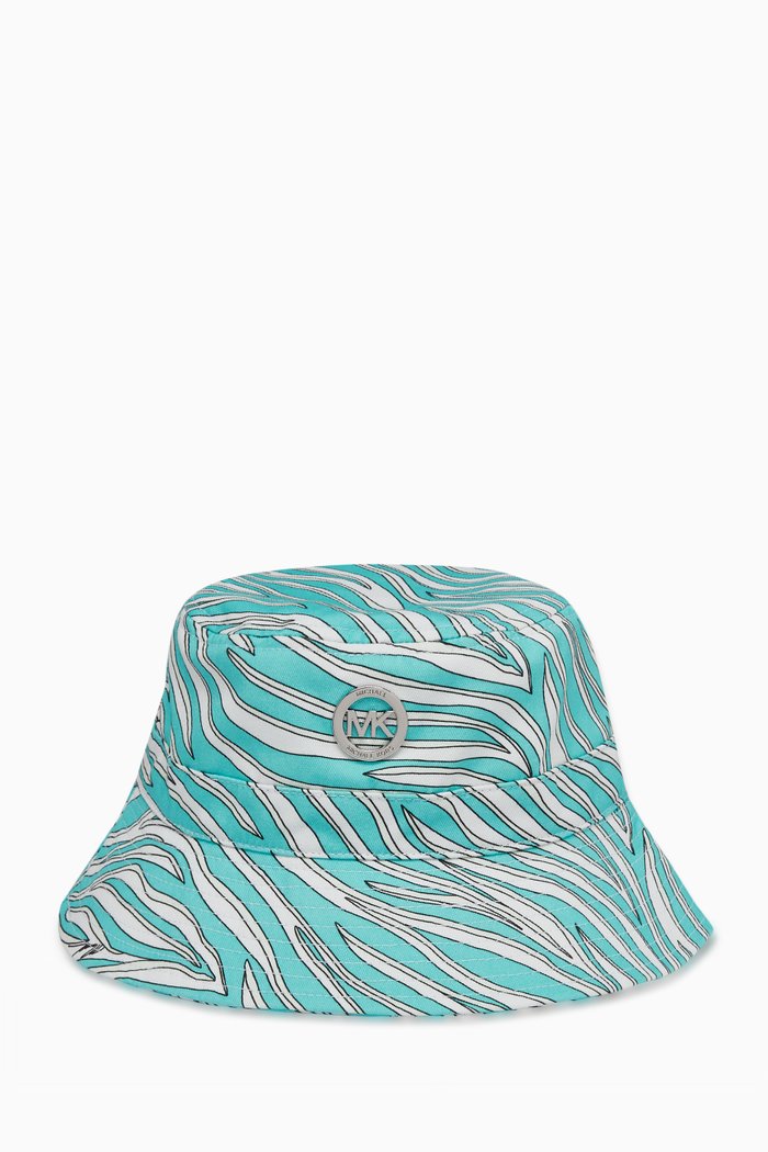 

Logo Brand Bucket Hat in Cotton Twill, White