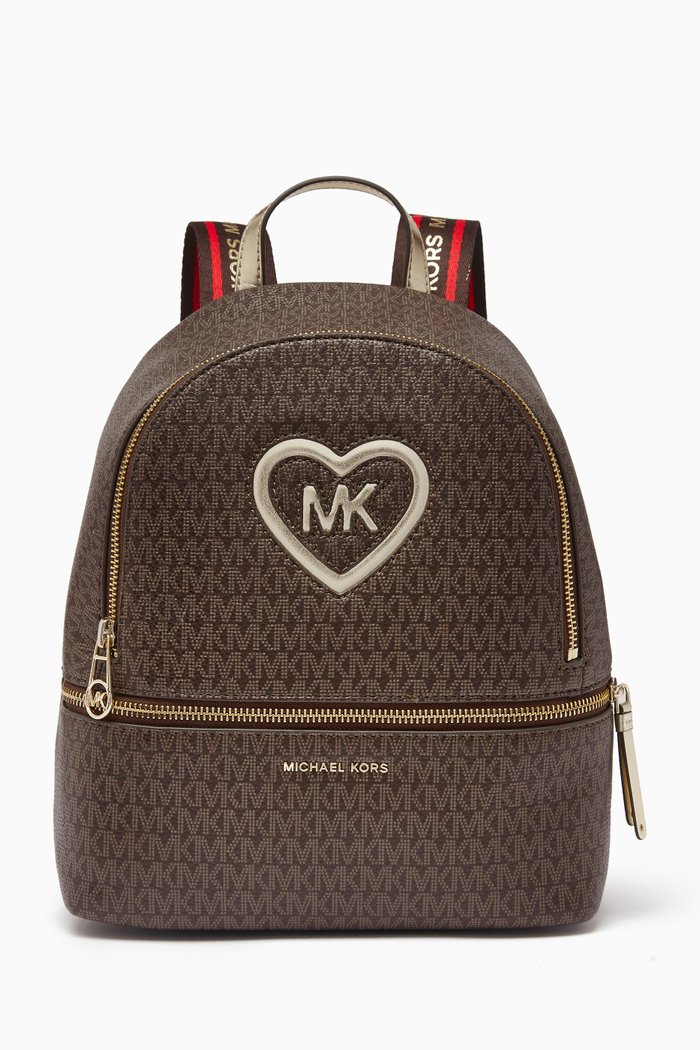 

Logo Backpack in Faux Leather, Brown