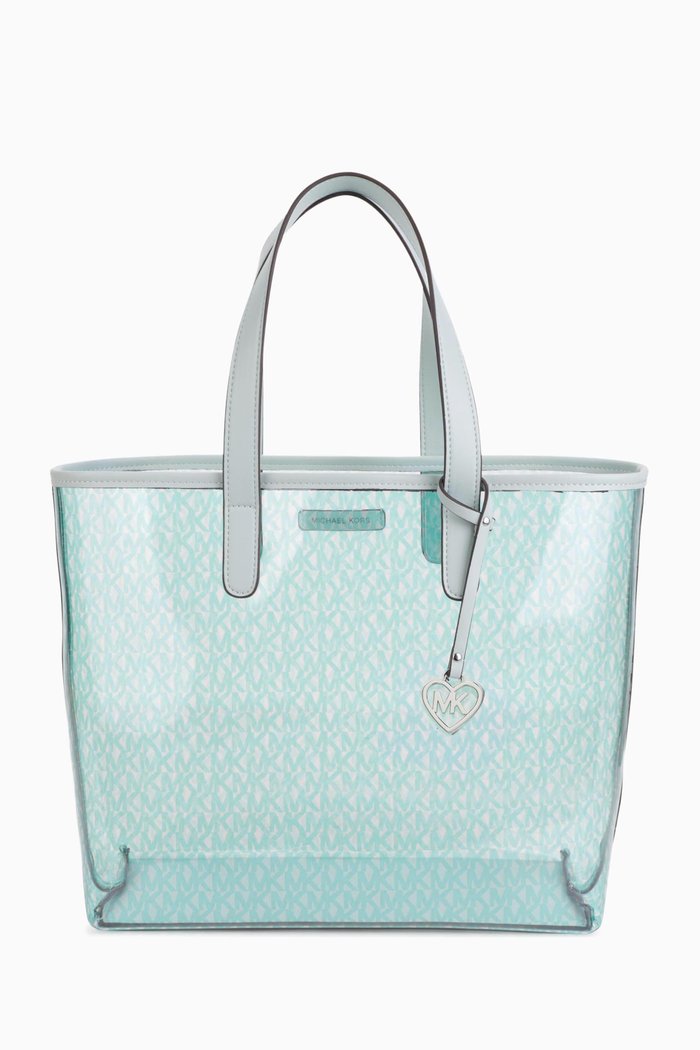 

Transparent Charm Shopping Bag in PVC, Blue