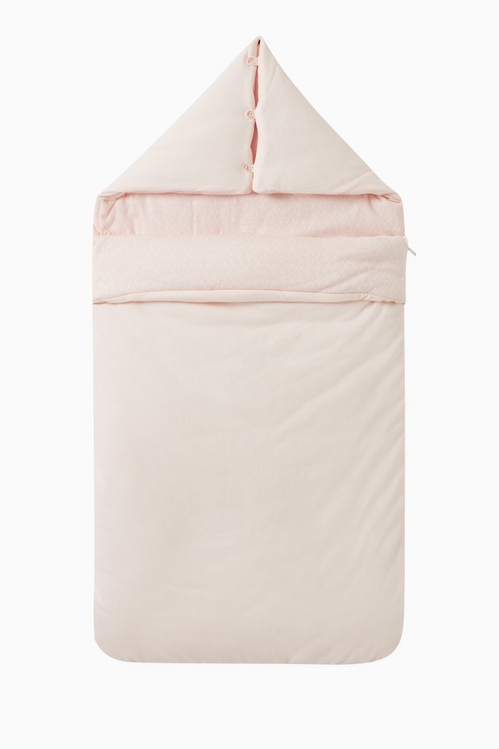 

All-over Logo Print Sleeping Bag in Cotton, Pink