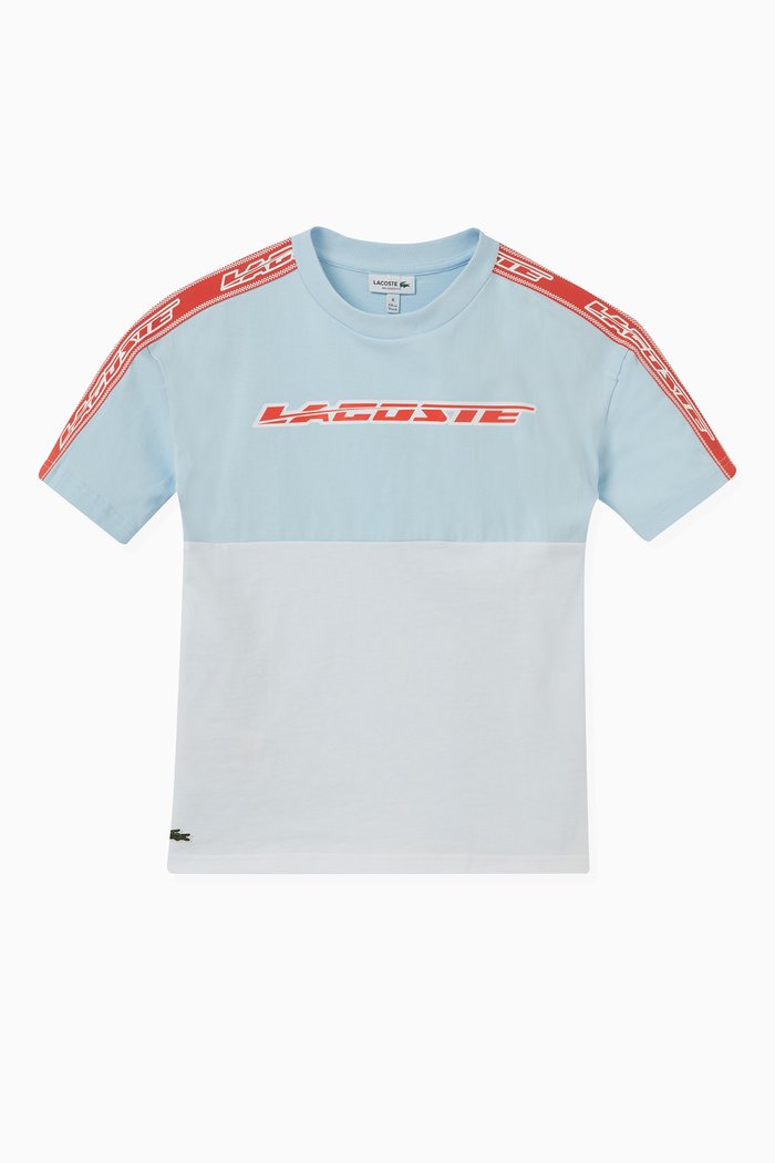 

Colourblocked Logo T-shirt in Cotton Jersey, Blue