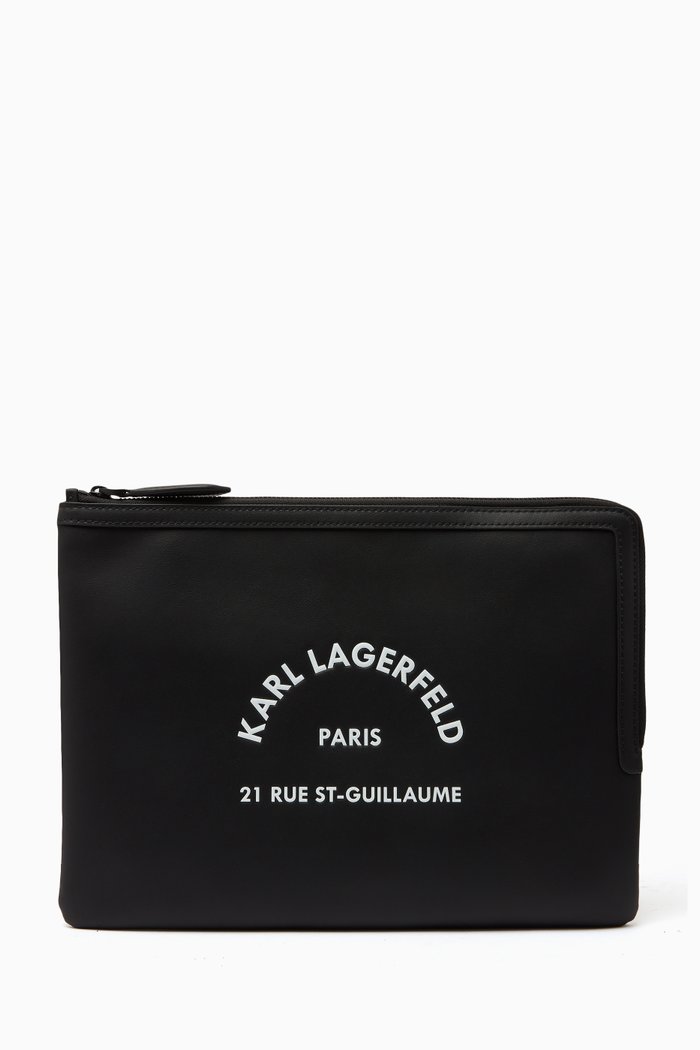 

Rue St. Guillaume Pouch Bag in Calf Leather, Black