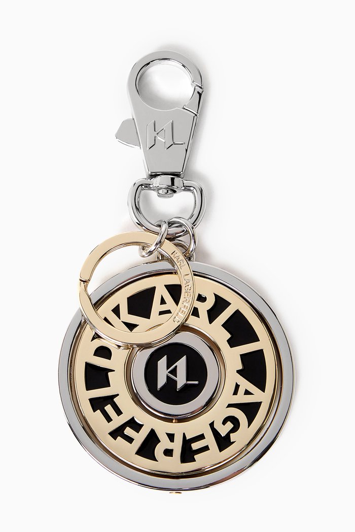 

K.Circle Logo Keyring in Brass, Gold
