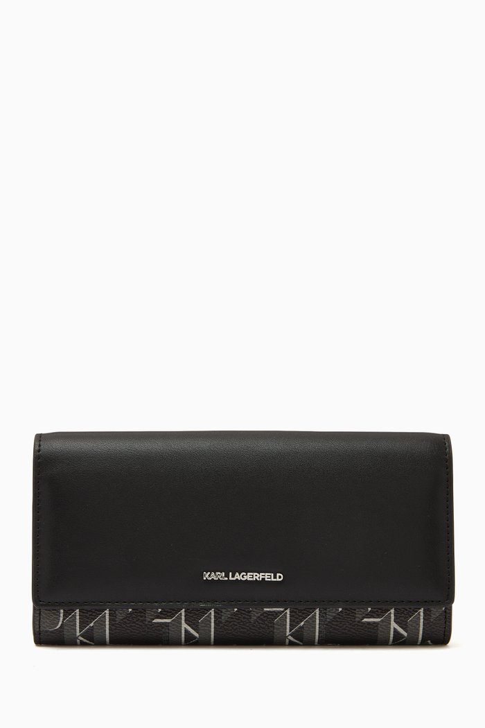 

K/Ikonik 20 Monogram Wallet in Coated Canvas, Black
