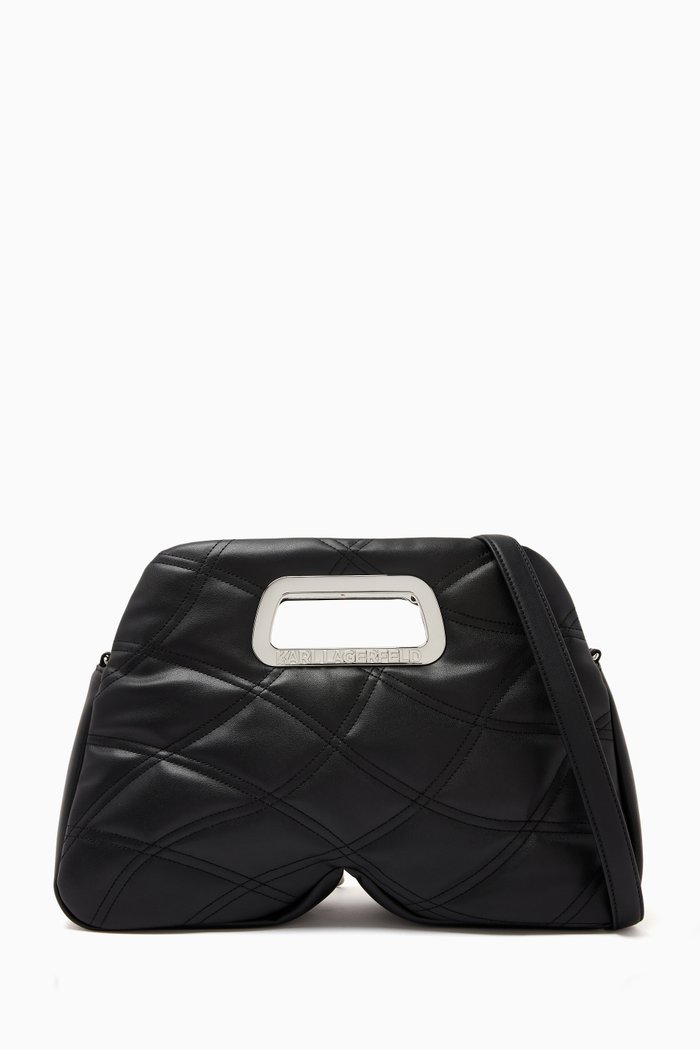 

Large K/Kloud Quilted Top Handle Bag in PU, Black