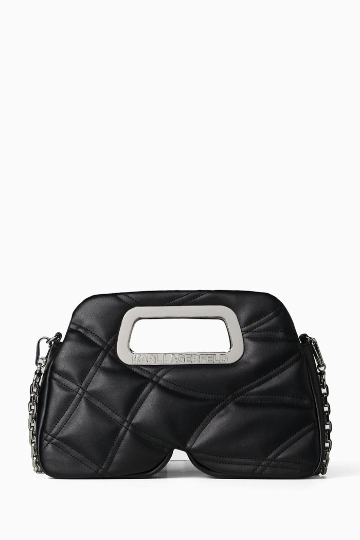 

Small K/Kloud Quilted Top Handle Bag in PU, Black