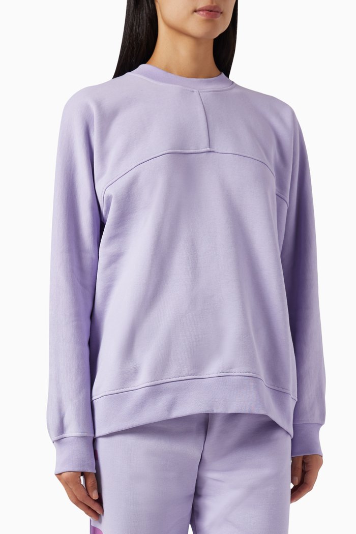 

Logo Lettering Sweatshirt in Organic Cotton, Purple