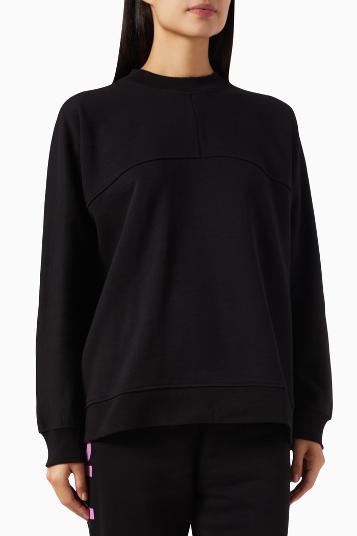 

Bold Logo Lettering Sweatshirt in Organic Cotton, Black