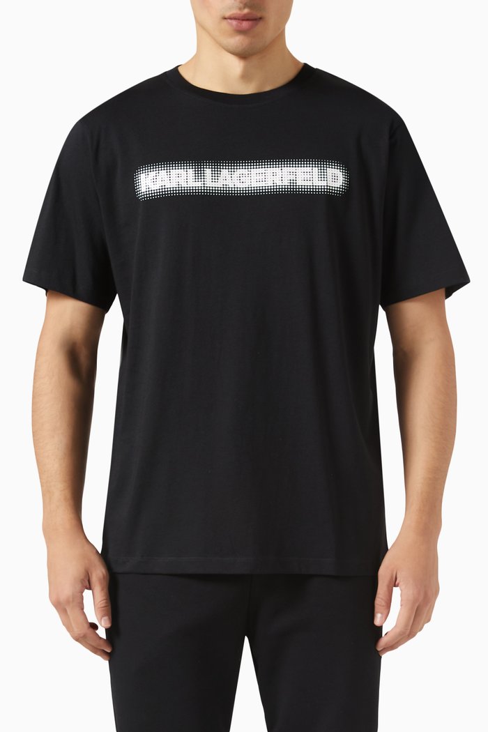

Graphic Logo Print T-Shirt in Cotton, Black