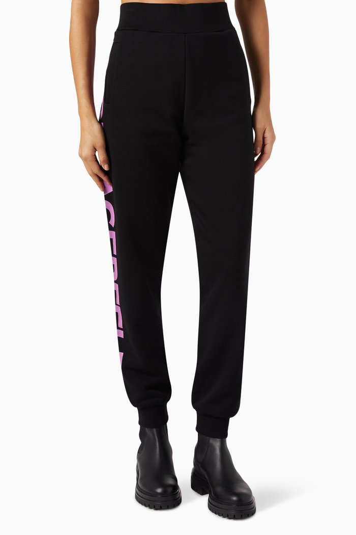 

Bold Logo Lettering Sweatpants in Organic Cotton, Black