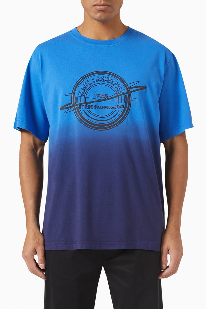 

Graphic Logo Print T-Shirt in Cotton, Blue