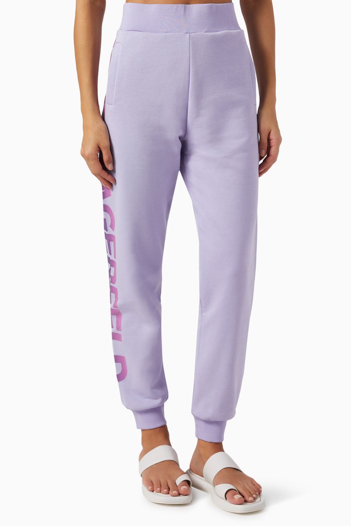 

Logo Lettering Sweatpants in Organic Cotton, Purple