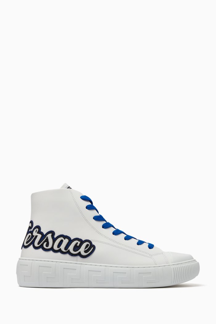 

Logo Appliqué High-top Sneakers in Canvas, Multicolour