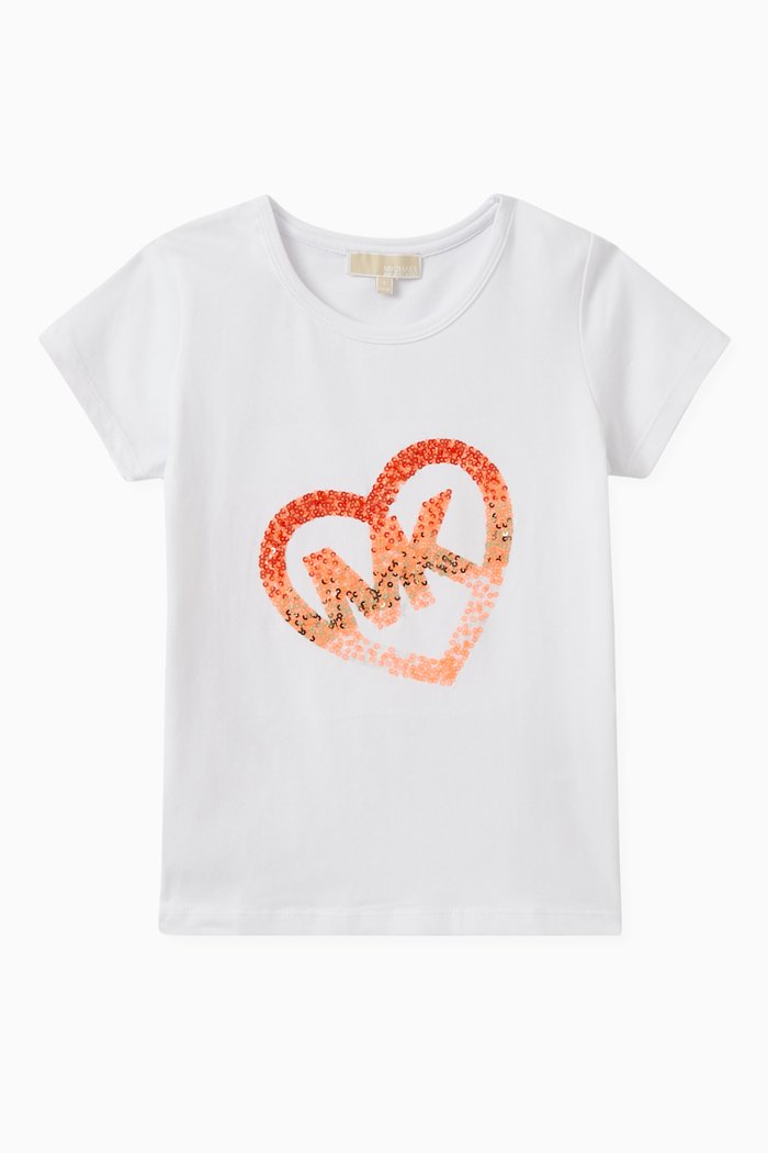 

Sequined Logo T-shirt in Cotton, White