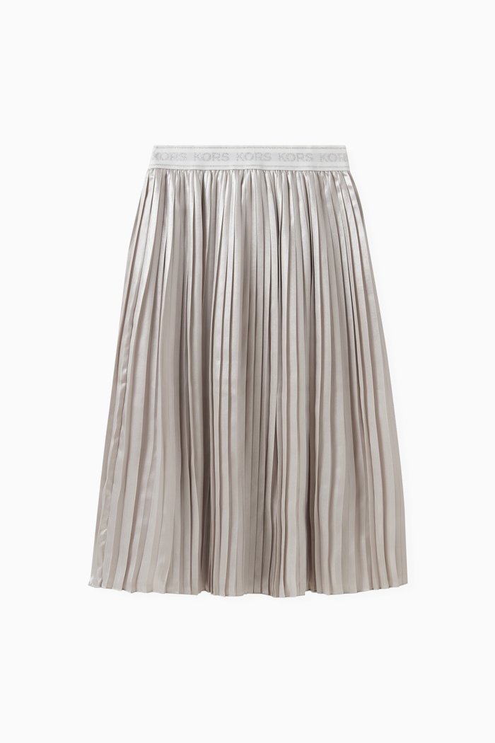 

Metallic Logo-tape Skirt in Polyester, Grey