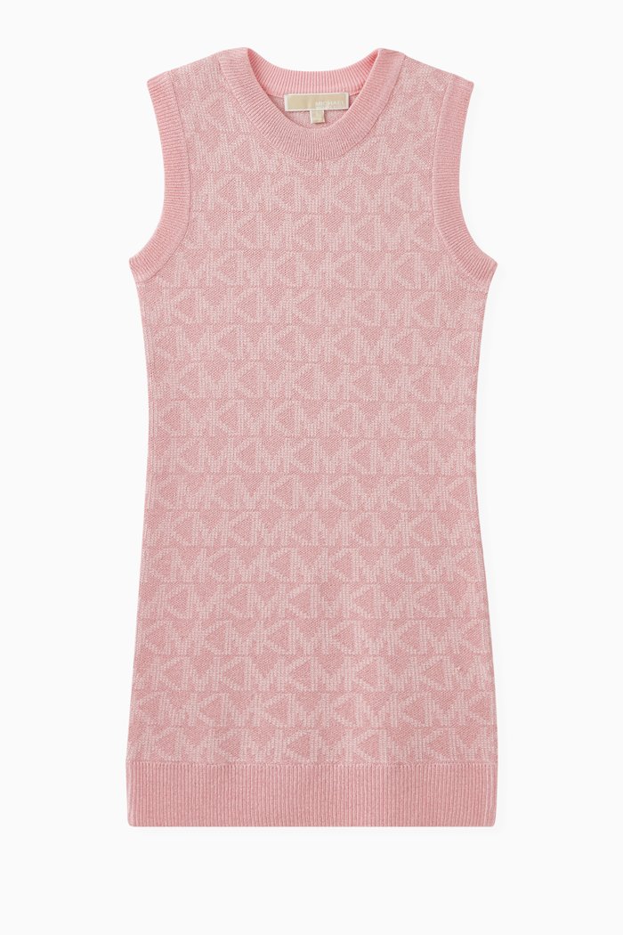 

Knitted Monogram Dress in Viscose-blend, Pink