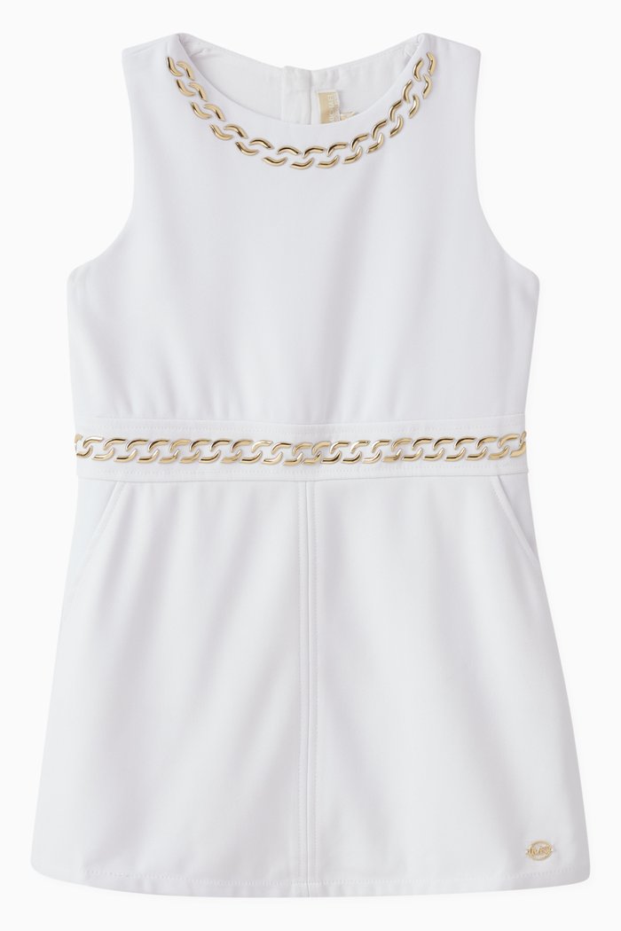 

Chain-embellished Dress in Cotton, White