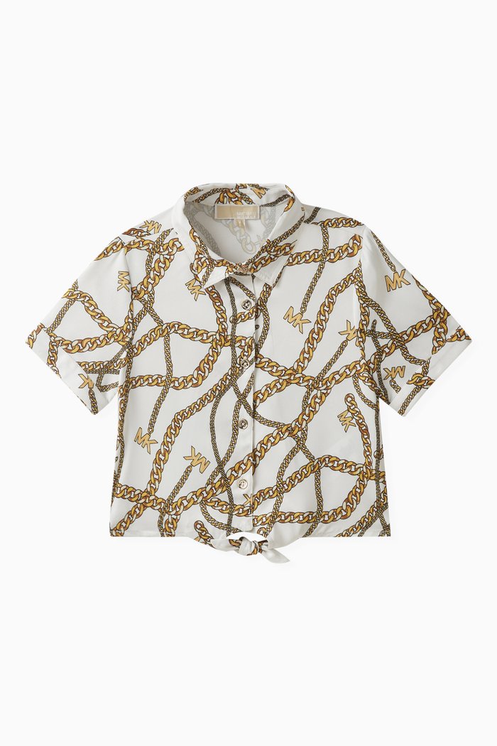 

Chain and Logo Print Shirt, White