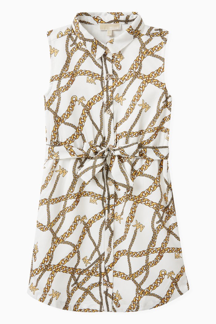 

Chain Monogram Dress in Polyester, White