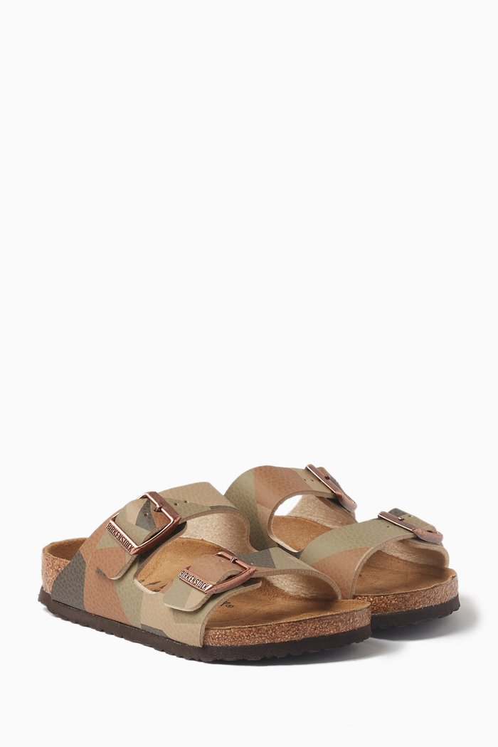 Arizona Camouflage-print Sandals in Birko-Flor®, Brown