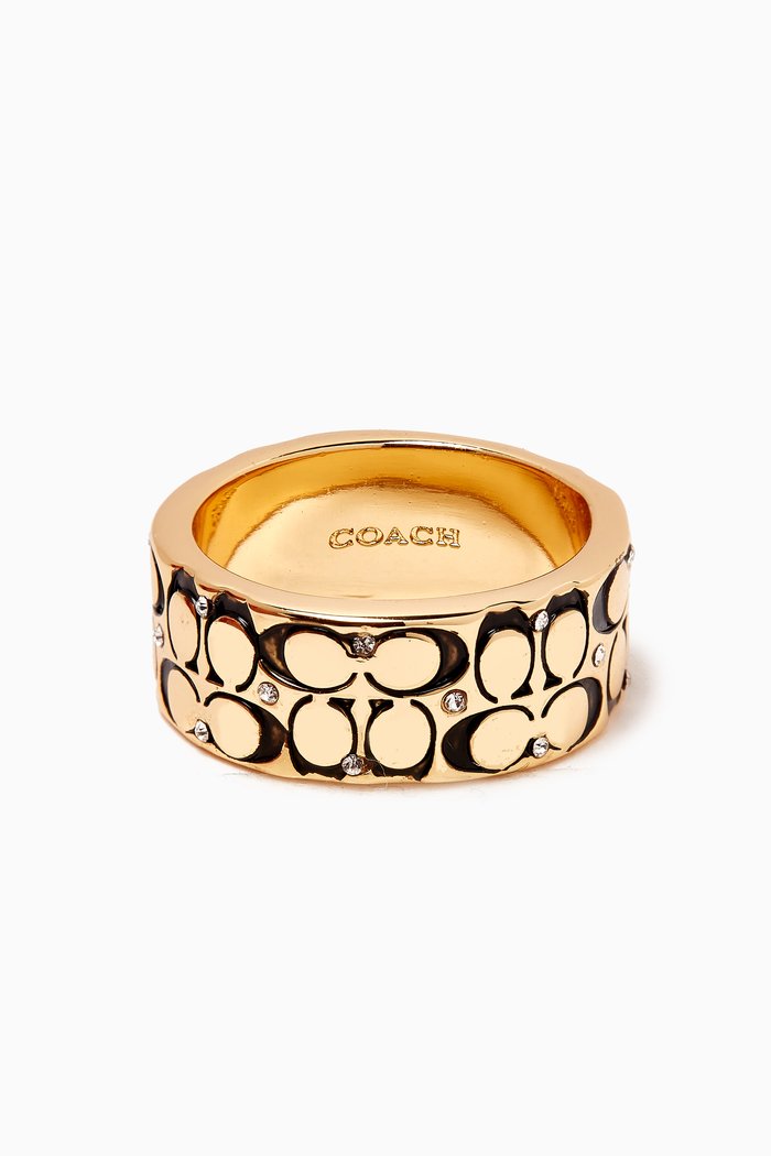 

Quilted C Band Ring in Metal, Gold