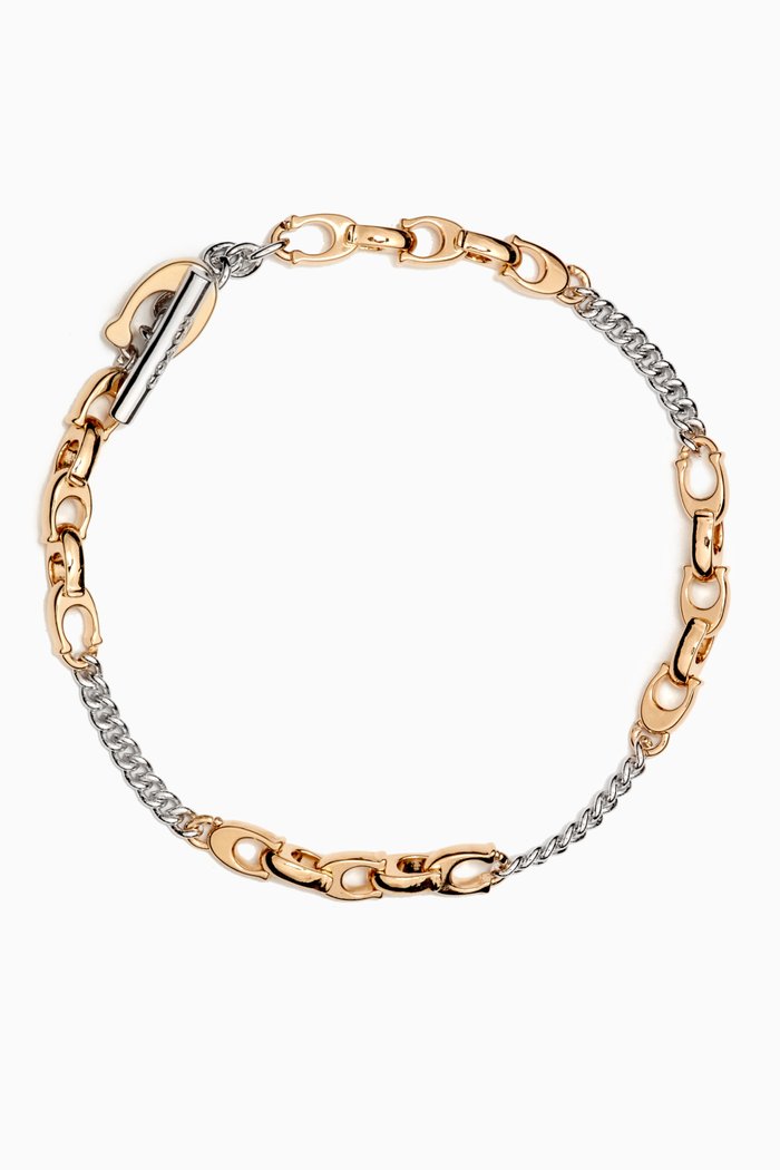 

Signature C Mixed Chain Bracelet in Metal, Multicolour