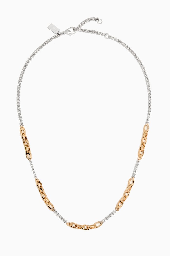 

Signature C Mixed Chain Necklace in Metal, Multicolour