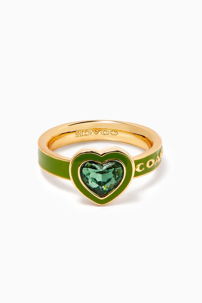 

Enamel Border Heart Ring in Metal, Multicolour