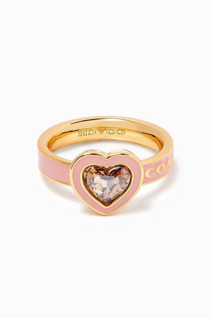

Enamel Border Heart Ring in Metal, Multicolour