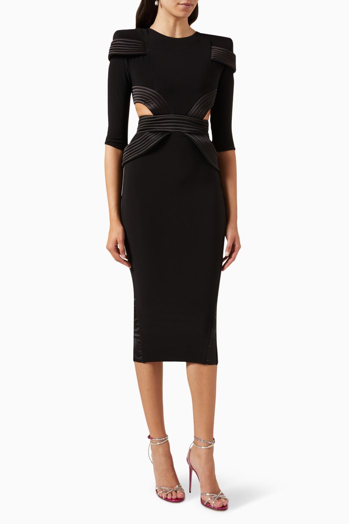 

La Reine Noire Midi Dress in Jersey, Black