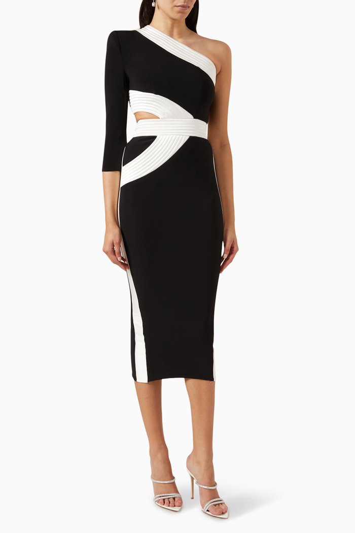 

Circus Delirium Dress in Stretch Jersey, Black