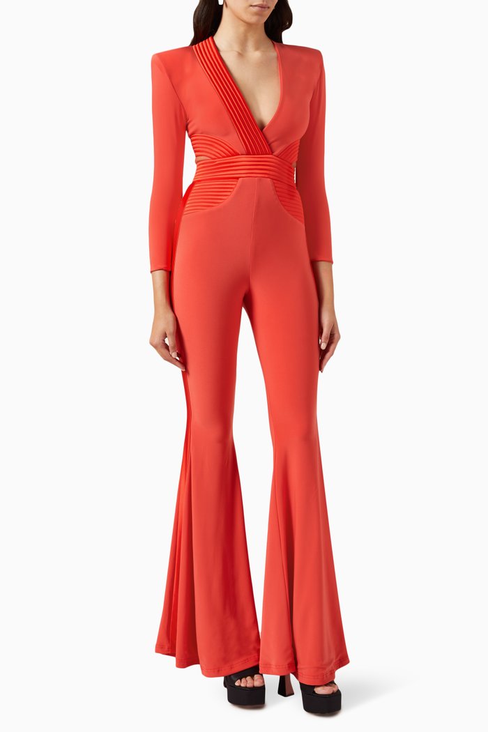 

Go Your Own Way Jumpsuit in Jersey, Red