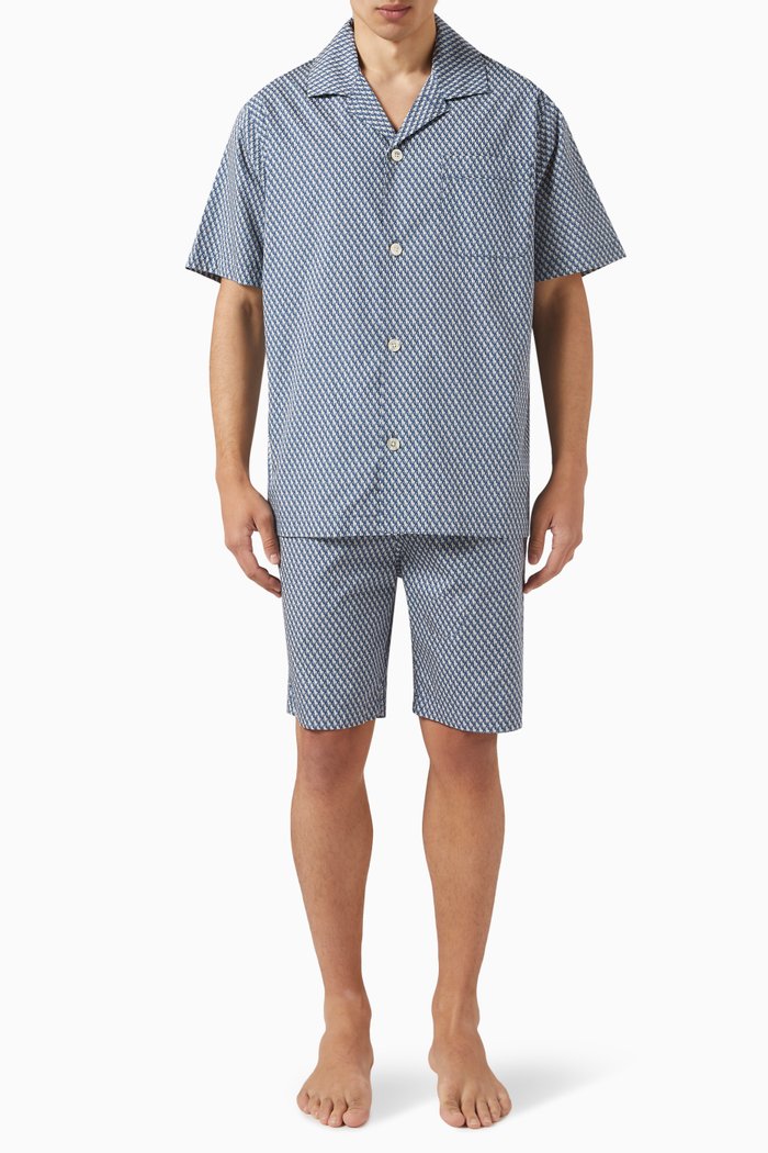 Pyjama Set in Cotton, Blue