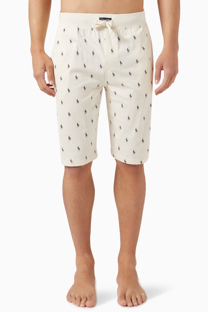 

Slim Sleep Shorts in Cotton, Neutral