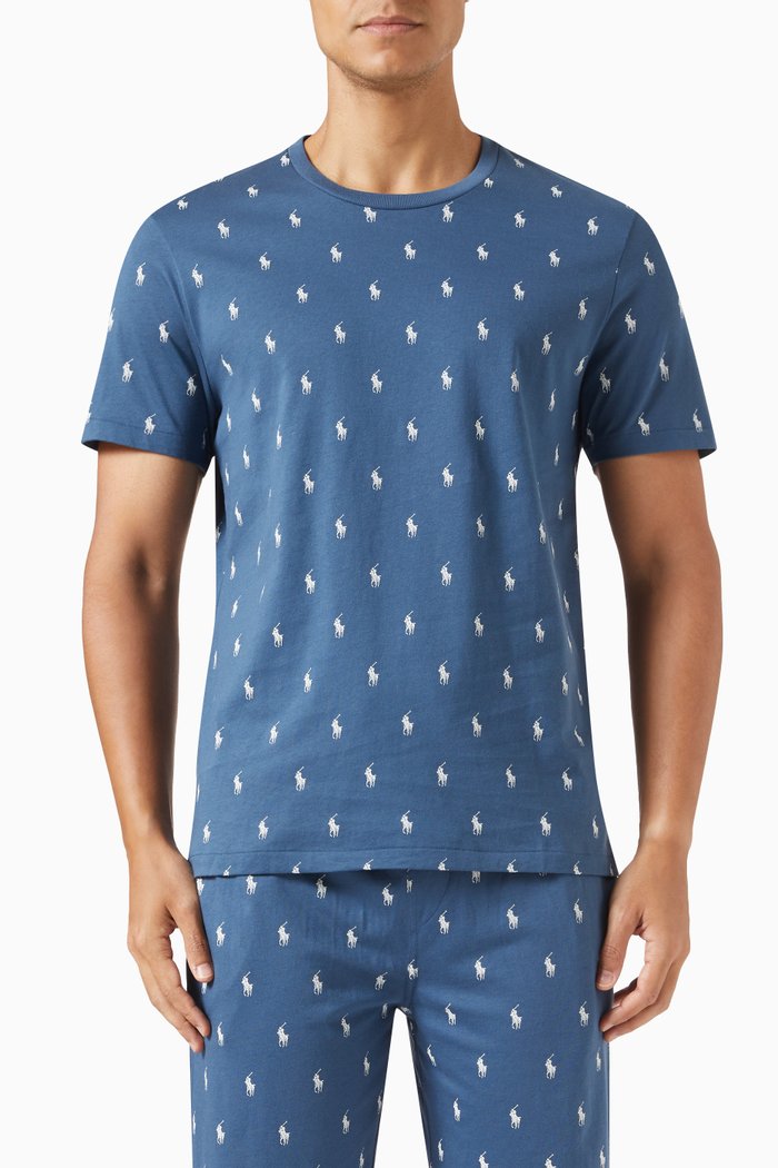 

Sleep Top in Cotton Jersey, Blue