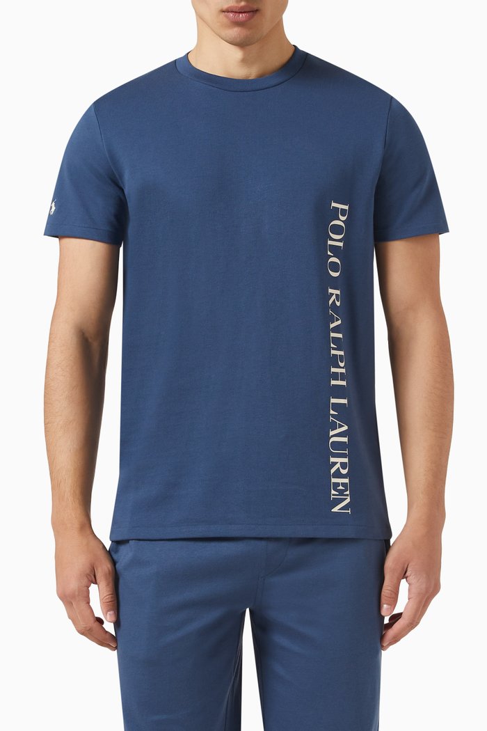 

Crew Sleep T-shirt in Cotton Jersey, Blue