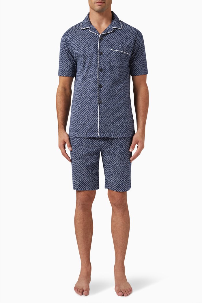 

Pyjama Set in Cotton Interlock, Blue