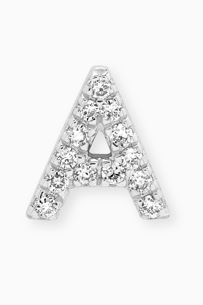 

A Letter Diamond Single Stud Earring in 18kt White Gold, Neutral