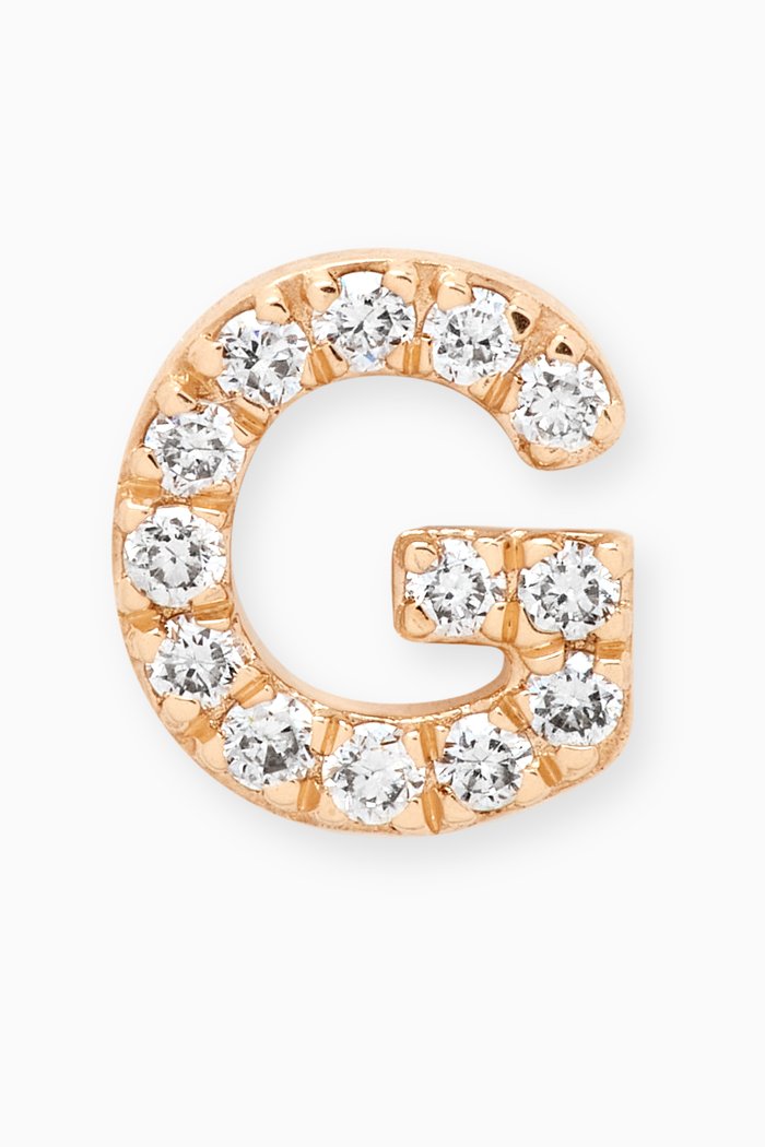 

G Letter Diamond Single Stud Earring in 18kt Gold, Neutral