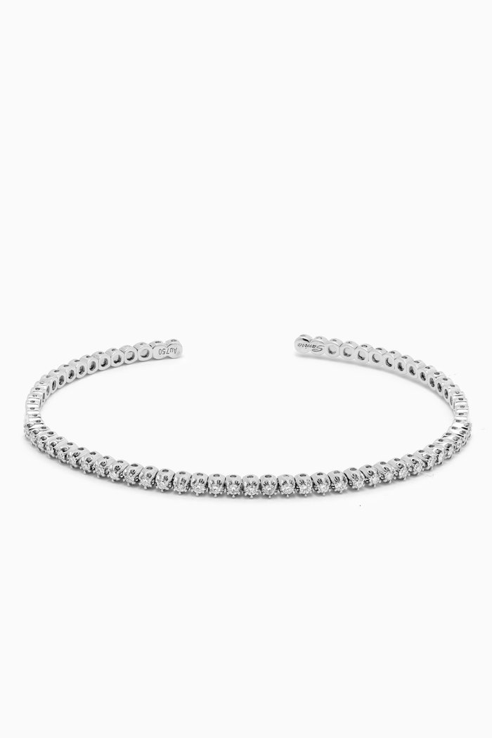 

Barq Diamond Bangle in 18kt White Gold, Silver