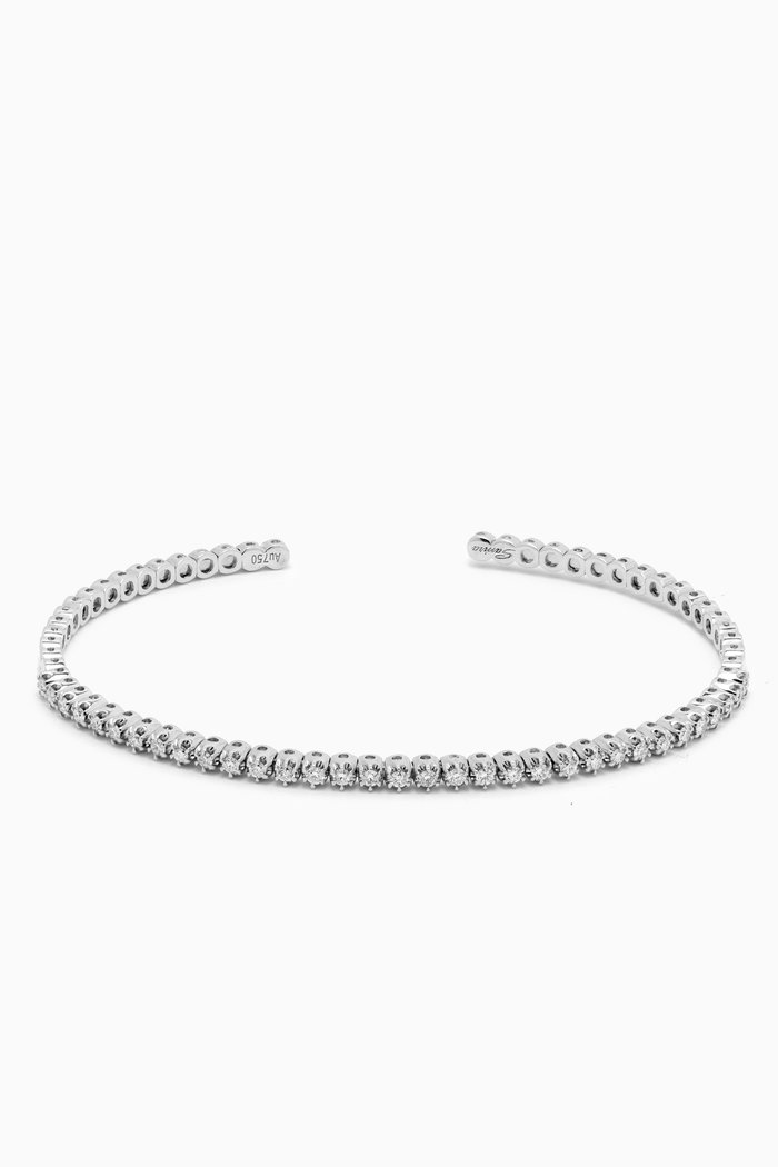 

Barq Diamond Bangle in 18kt White Gold, Silver