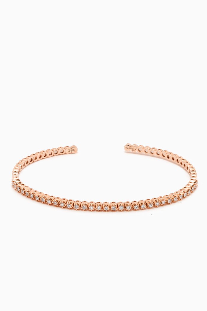 

Barq Diamond Bangle in 18kt Rose Gold