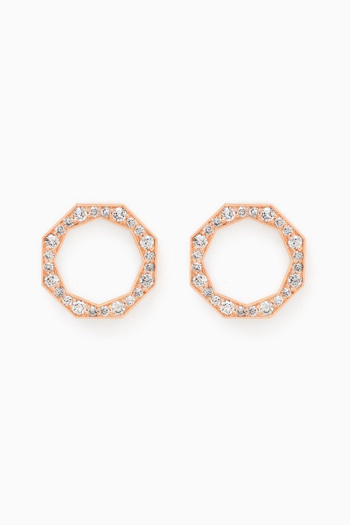

Birwaz Turath Diamond Earrings in 18kt Rose Gold