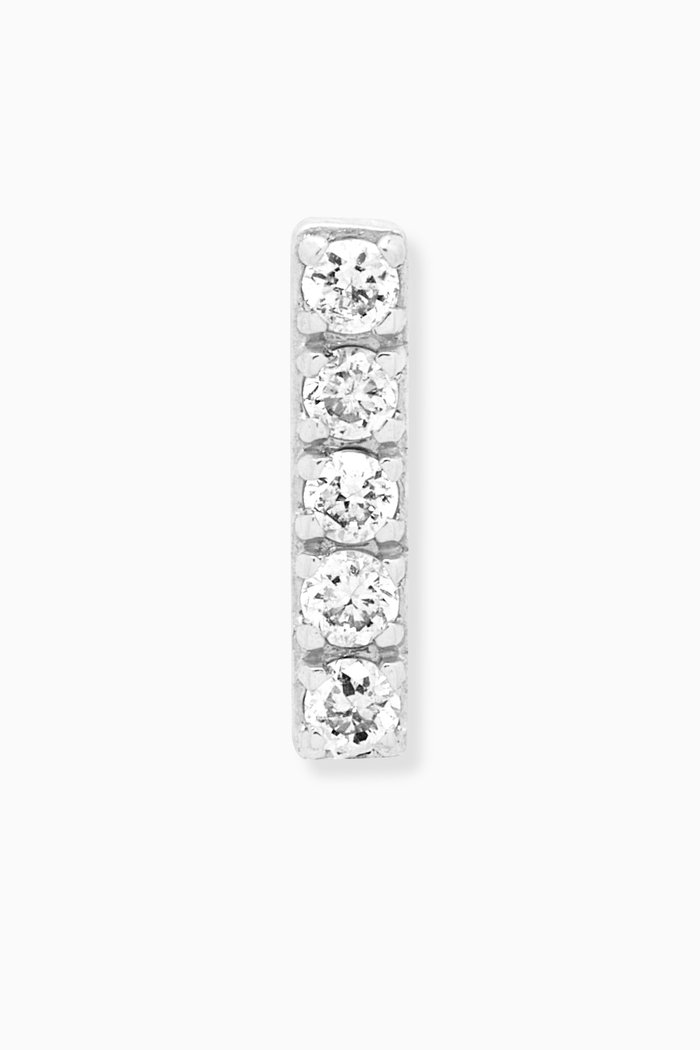 

I Letter Diamond Single Stud Earring in 18kt White Gold