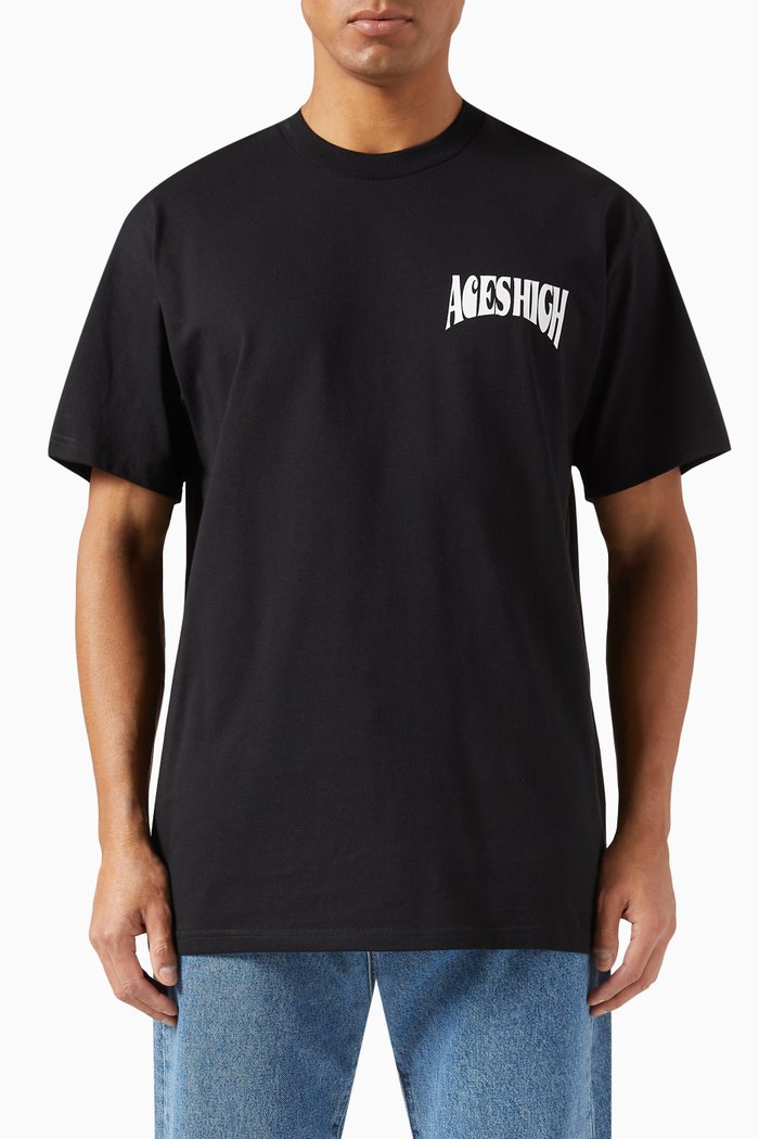 

Aces T-shirt in Organic Cotton Single Jersey, Black