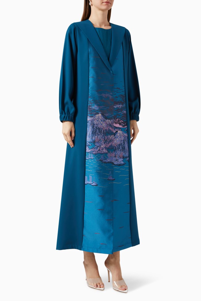 Night Journey Abaya Set, Blue