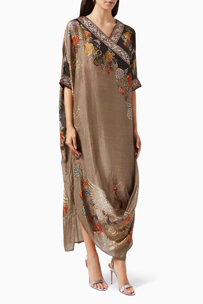 

Izumi Kaftan in Silk, Neutral