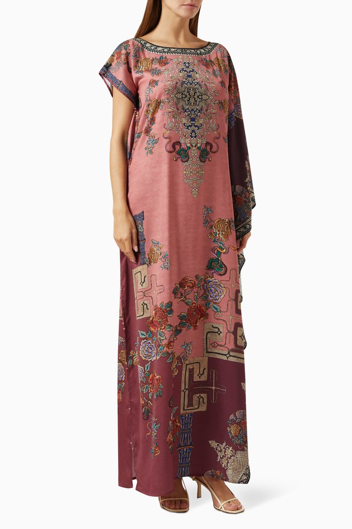 

Olena Kaftan in Silk, Pink