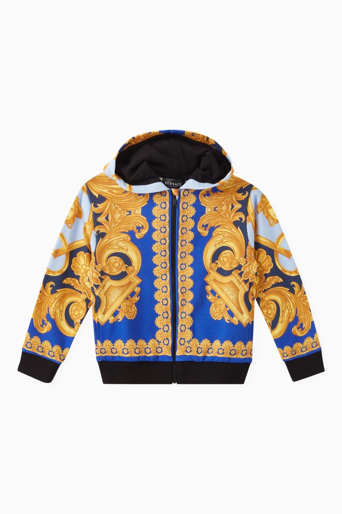 

Barocco 660 Print Hoodie in Cotton Jersey, Multicolour
