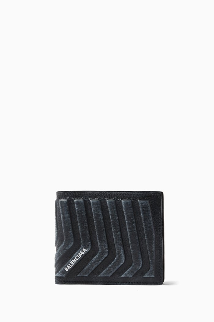 

Cash Square Folded Wallet in Calf Leather, Black